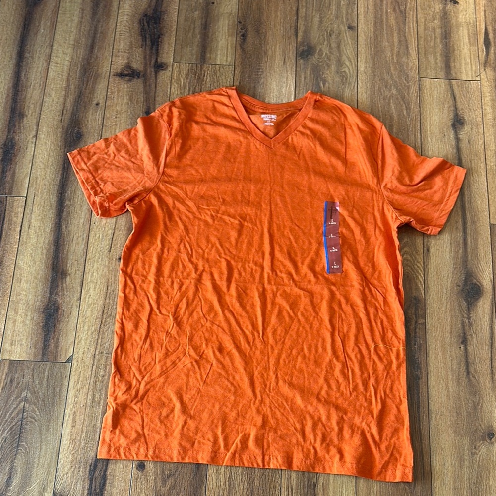 Womens Mossimo Orange V-Neck T-Shirt